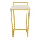 Ver imagem 2 de Banqueta Pietra Suede Bege Base Dourado D'Rossi