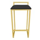 Ver imagem 2 de Banqueta Pietra Suede Preto D'Rossi Base Dourado D'Rossi