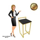 Ver imagem 4 de Banqueta Pietra Suede Preto D'Rossi Base Dourado D'Rossi