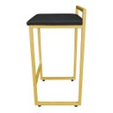 Ver imagem 3 de Banqueta Pietra Suede Preto D'Rossi Base Dourado D'Rossi