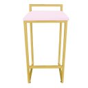 Ver imagem 2 de Banqueta Pietra Suede Rosa Bebê Base Dourado D'Rossi