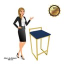 Ver imagem 5 de Conjunto 02 Banquetas Pietra Suede Azul Marinho Base Dourado D'Rossi