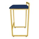 Ver imagem 2 de Conjunto 02 Banquetas Pietra Suede Azul Marinho Base Dourado D'Rossi