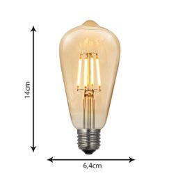 Kit 5 Lampadas Vintage Filamento LED ST64 4W 110V - 3 Kit 5 Lampadas Vintage Filamento LED ST64 4W 110V - 3