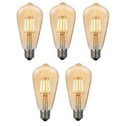 Kit 5 Lampadas Vintage Filamento LED ST64 4W 110V - 1 Kit 5 Lampadas Vintage Filamento LED ST64 4W 110V - 1