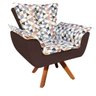 Kit 2 Poltronas Giratória Opala Composê D87 com Suede Base de Madeira - Marrom - 2