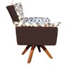 Kit 2 Poltronas Giratória Opala Composê D87 com Suede Base de Madeira - Marrom - 4
