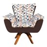 Kit 2 Poltronas Giratória Opala Composê D87 com Suede Base de Madeira - Marrom - 3