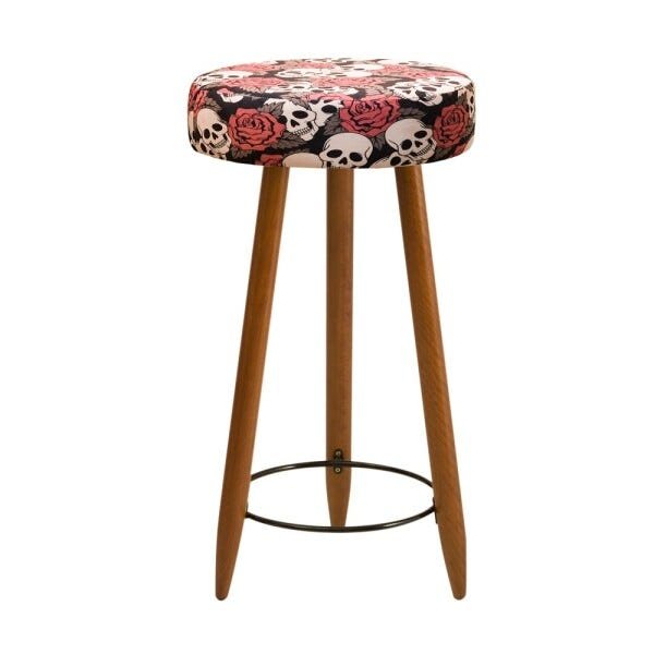 Conjunto 04 Banquetas Industrial Rubi Estampado D'Rossi - Caveira T171 - 2