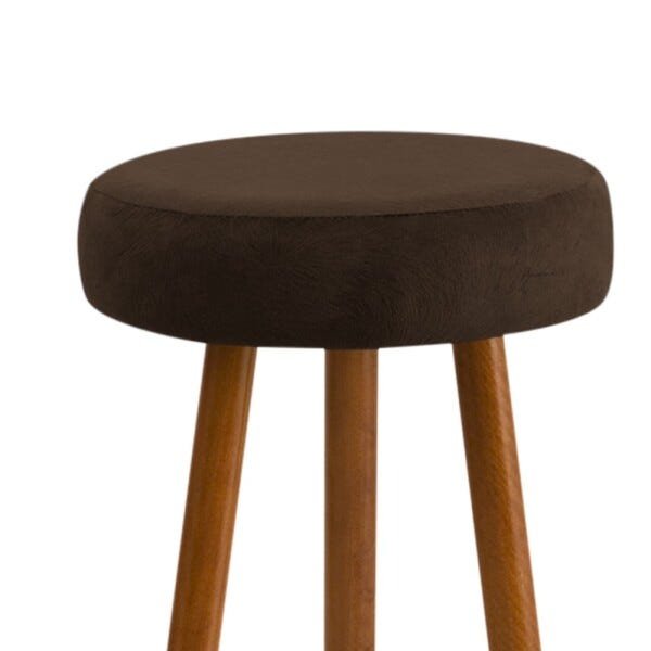 Conjunto 04 Banquetas Industrial Rubi Suede D'Rossi - Marrom - 3