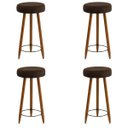 Ver imagem 1 de Conjunto 04 Banquetas Industrial Rubi Suede D'rossi - Marrom