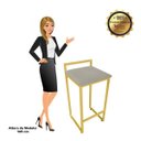 Ver imagem 5 de Conjunto 02 Banquetas Pietra Suede Marrom Rato Base Dourado D'Rossi
