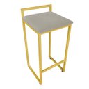 Ver imagem 4 de Conjunto 02 Banquetas Pietra Suede Marrom Rato Base Dourado D'Rossi