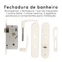 Ver imagem 3 de Fechadura para Porta Banheiro Lavabo Branca 40mm Stam Fech. 824/33 - Esp. Branco