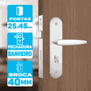 Ver imagem 4 de Fechadura para Porta Banheiro Lavabo Branca 40mm Stam Fech. 824/33 - Esp. Branco