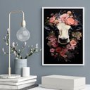 Ver imagem 2 de Quadro Decorativo Vaca com Flores 45x34cm:moldura Preta