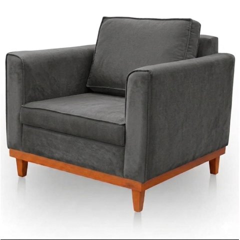 Poltrona Beny Elegance Sofázinho Suede Grafite para Sala