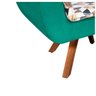 Poltrona Giratória Opala Composê D87 com Suede Base de Madeira - Verde Tiffany - 6
