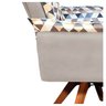 Poltrona Giratória Opala Composê D87 com Suede Base de Madeira - Bege - 5