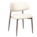 Ver imagem 1 de Cadeira Jantar Confortável para Sala e Espaço Gourmet Luxo Decorativo Navy Colorido/Aço Corten/Sintético Premium Bege