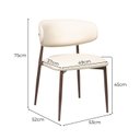 Ver imagem 3 de Cadeira Jantar Confortável para Sala e Espaço Gourmet Luxo Decorativo Navy Colorido/Aço Corten/Sintético Premium Bege