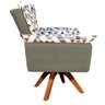 Poltrona Giratória Opala Composê D87 com Suede Base de Madeira - Marrom Rato - 3