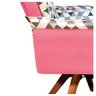 Poltrona Giratória Opala Composê D87 com Suede Base de Madeira - Rosa Barbie - 5