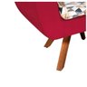 Poltrona Giratória Opala Composê D87 com Suede Base de Madeira - Vermelho - 6
