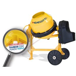 Betoneira 250l Prime com Motor Monofásico 1cv 110v 60hz 4p Roda Plastica Kit Seguranca Menegotti - 2