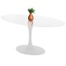 Mesa De Jantar Saarinen Oval 1,20x0,80m - Coverglass - Branco - Branco - 1