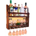 Ver imagem 1 de Barzinho Adega de Parede 5 garrafas e 6 taças verniz