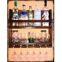 Ver imagem 2 de Barzinho Adega de Parede 5 garrafas e 6 taças verniz