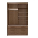 Ver imagem 5 de Guarda-Roupa 2 Portas de Correr com Espelho 6 Gavetas Meridian Gold Castanho
