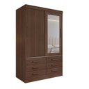 Ver imagem 2 de Guarda-Roupa 2 Portas de Correr com Espelho 6 Gavetas Meridian Gold Castanho