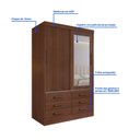 Ver imagem 7 de Guarda-Roupa 2 Portas de Correr com Espelho 6 Gavetas Meridian Gold Castanho