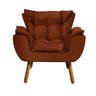 Poltrona Odisseia Suede Pés Palito Castanho D'Rossi - Terra - 3