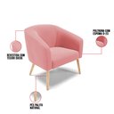 Ver imagem 6 de Poltrona Stella Suede Rosê Pés Palito Natural - D’Rossi