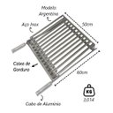 Ver imagem 3 de Grelha Parrilha Argentina Aço Inox com Caixa Gordura 50x60cm