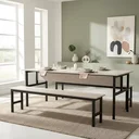 Ver imagem 2 de Conjunto Mesa Refeitório 8 Lugares com Banco Separado Copa Fresno Preto