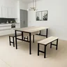 Conjunto Mesa Refeitório 8 Lugares com Banco Separado Copa Fresno Preto - 1