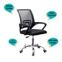 Ver imagem 6 de Cadeira Escritório Stance Plus Tela Mesh Preto Pc Consultório Trabalho Pé Rodizio Secretaria Diretor