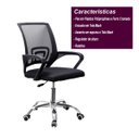 Ver imagem 7 de Cadeira Escritório Stance Plus Tela Mesh Preto Pc Consultório Trabalho Pé Rodizio Secretaria Diretor