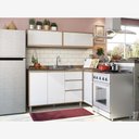Ver imagem 1 de Cozinha de Canto Pequena 4 Peças com Armários e Balcões Mel Luciane Móveis