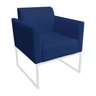 Poltrona Marisa Suede Base Metálica Branca D'Rossi - Azul Marinho - 1