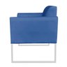 Poltrona Marisa Suede Base Metálica Branca D'Rossi - Azul Royal - 3