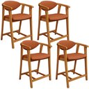 Ver imagem 1 de Kit 04 Banquetas Baixa Cozinha Sala de Jantar Bancada Cecília L02 Tecido Terracota - Lyam Decor