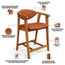 Ver imagem 4 de Kit 04 Banquetas Baixa Cozinha Sala de Jantar Bancada Cecília L02 Tecido Terracota - Lyam Decor