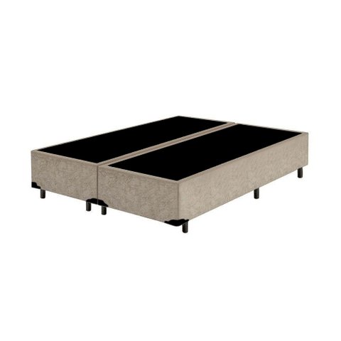 Base Box Casal Bipartido AColchoes Suede Bege 40x138x188