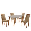 Ver imagem 2 de Mesa de Jantar Copper 120cm Tampo MDF Vidro Canto Copo com 4 Cadeiras Aline