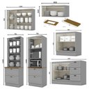 Ver imagem 3 de Cozinha Completa 6 Peças Americana Cinza com Cristaleira Tampo Nature - Móveis Henn